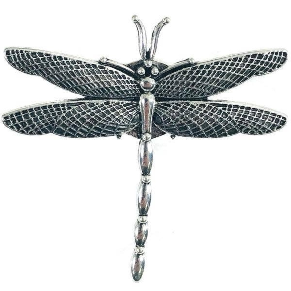 Silver Dragonfly and Snowflake Brooch Set - Picture 3 of 6